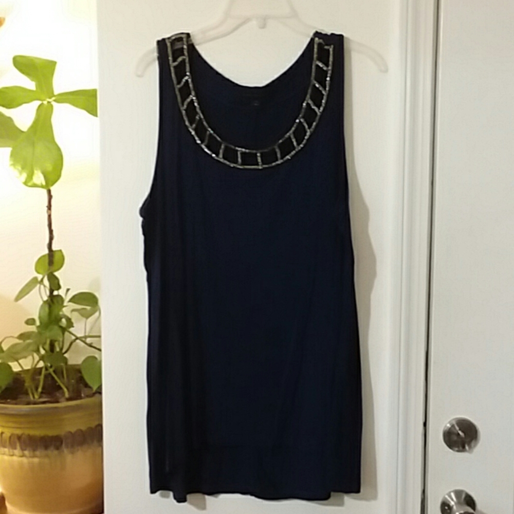 Lane Bryant navy blue blouse